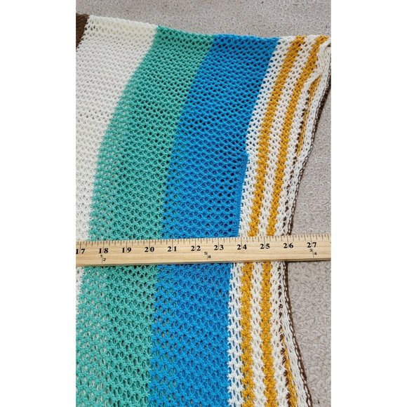 Cupshe Bohemian Striped V-neck Cape Sleeve Fringed Crochet Dress Beach Cover Up - Picture 7 of 10